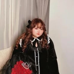 DAJUN [Curve Beauty] Rose For My Queen Gothic Velvet Vintage Dress New Arrivals