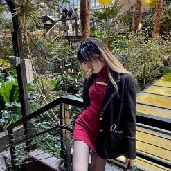 Peiliee Shop [Arilf Daily] Berry Mojito Bodycon Dress Last Chance