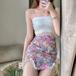 New Arrivals [Premium Selected] Plum Baby Floral Skirt (Designer Arilf)