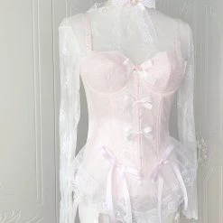 Peiliee Shop [More Sizes] Faded Sakura Doll Corset