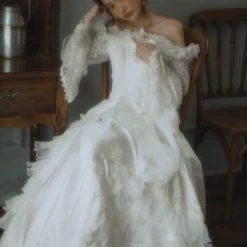 Tailor Made Wedding Dress New Arrivals [Tailor Wedding Dress] Princess Angelic Gothic Style Wedding Dress Customized Size