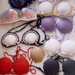 Mermaid By AMA Fantastic Mermaid Natural Shell Handmade Bralette Bikini Bra