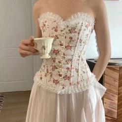 Peiliee Shop New Arrivals [Premium Selected] Rose Yard Corset