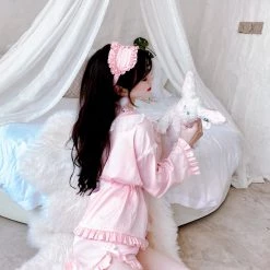 Summer Joy Angelic Rosé Satin Lounge Wear Set