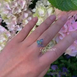 Peiliee Shop Butterfly Garden Ring New Arrivals