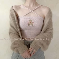 RIBERRY [Basic] Bear And You Faux Fur Top