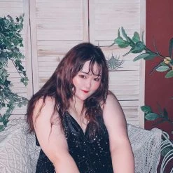 Peiliee Shop [Peiliee Curve] You Are My Galaxy Velvet Bodycon Dress New Arrivals