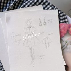 Peiliee Shop New Arrivals [By Peiliee] Afternoon Tea At Tiffany Gingham Babydoll Mini Dress Lolita 1997 Style