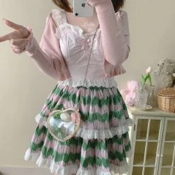 My Favorite 2022 New Arrivals [Basic] Strawberry Cheese Cake Lace Top