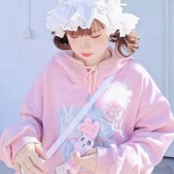 Peiliee Shop Babydoll Lolita Fashion Handmade Lace Bunny Ear Hat New Arrivals