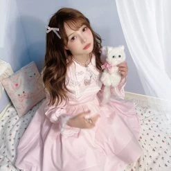 Milk Tooth Kitty In My Basket Babydoll Dress