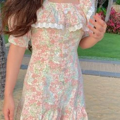 [Boss JIA] So Peachy Floral Mini Dress