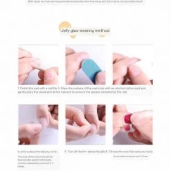 Peiliee Shop Crystal Heart Sticky Nails Set Summer 2022