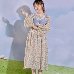 SEC-FLY Poem Of The Garden Floral Dress Set