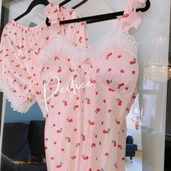 Peiliee Design [Mid Season SALE] Cherry Night Sleepwear Loungewear Set