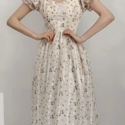 Vintage Inspired Walking In The Garden Floral Dress New Arrivals