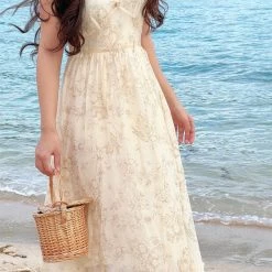 Boss JIA Girls In The Oil Painting Vintage Style Floral Midi Dress Summer 2022