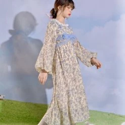 SEC-FLY Poem Of The Garden Floral Dress Set