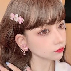 Peiliee Shop New Arrivals Sakura Rain Fairy Dream Handmade Ring Hairpin Necklace Set