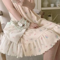 RIBERRY [Petite] Tulips And You Soft Lounge Wear Dress Pjs New Arrivals