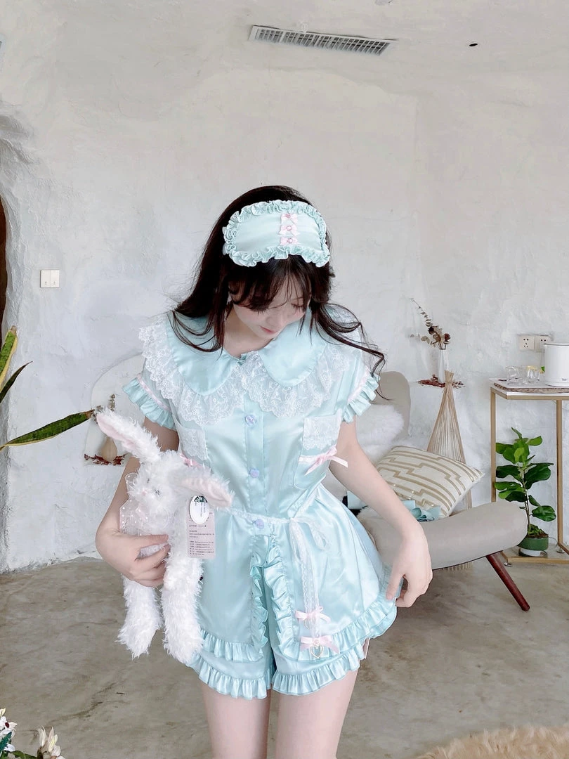 Summer Joy New Arrivals Angelic Mint Satin Lounge Wear Set 5 Summer Joy New Arrivals Angelic Mint Satin Lounge Wear Set