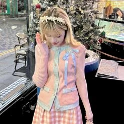 [Arilf] Strawberry Mousse Cake Knit Cardigan