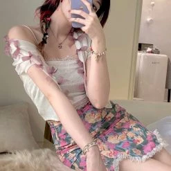 New Arrivals [Premium Selected] Plum Baby Floral Skirt (Designer Arilf)