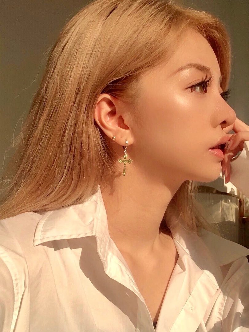 Peiliee Shop New Arrivals Saint Rose Crystal Cross Earring 3 Peiliee Shop New Arrivals Saint Rose Crystal Cross Earring