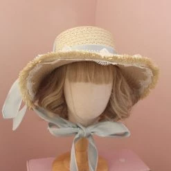 Peiliee Shop Accessories Mori Girls Floral Handmade Straw Hat