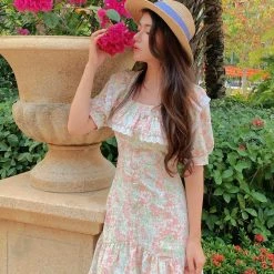 [Boss JIA] So Peachy Floral Mini Dress