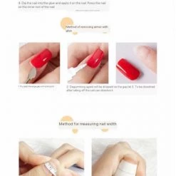 Peiliee Shop Crystal Heart Sticky Nails Set Summer 2022