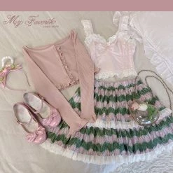 My Favorite 2022 New Arrivals [Basic] Strawberry Cheese Cake Lace Top