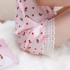 Peiliee Design [Mid Season SALE] Cherry Night Sleepwear Loungewear Set