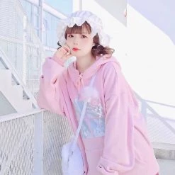 Peiliee Shop New Arrivals Sleepy Bun Babydoll Lolita Fashion Handmade Lace Bunny Ear Hat [Available For Customize]