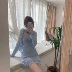 [Arilf Design] The Tender Trap Bodycon Mini Dress With Gloves Set