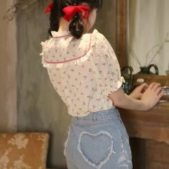 New Arrivals [12 Studio] My Mom Made It Floral Cotton And Linen Top