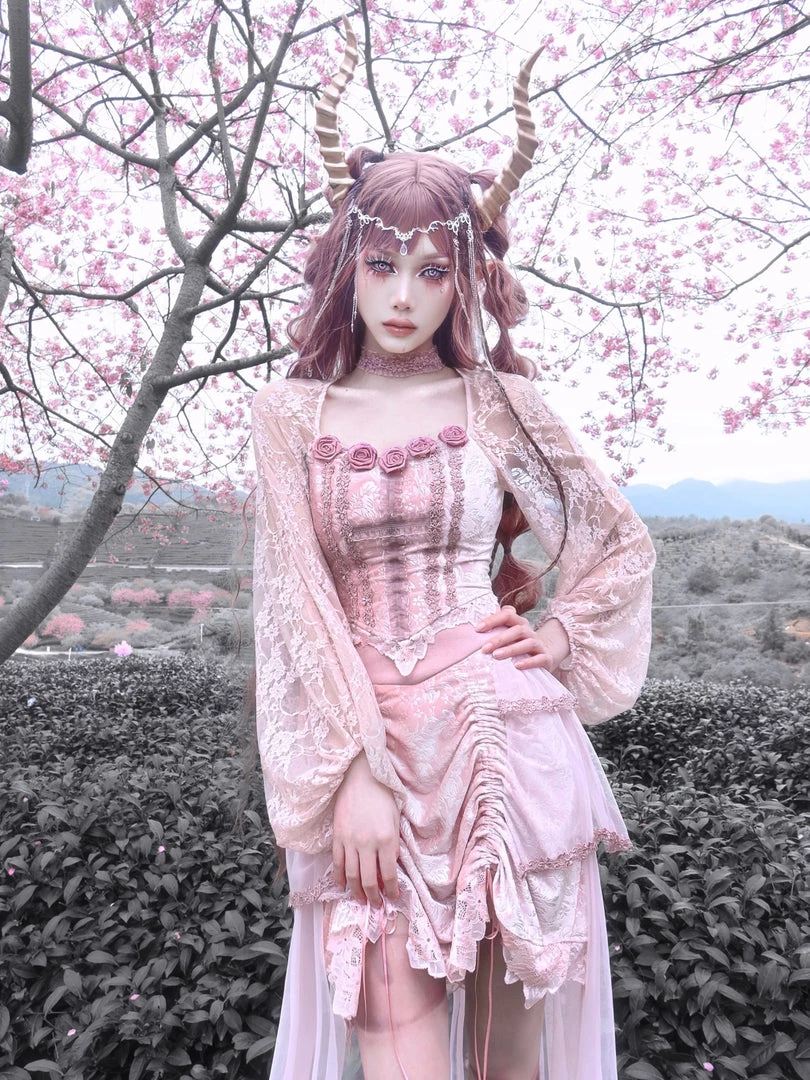 Blood Supply Sakura Dusk 3D Rose Corset Top Set Summer 2022 2 Blood Supply Sakura Dusk 3D Rose Corset Top Set Summer 2022