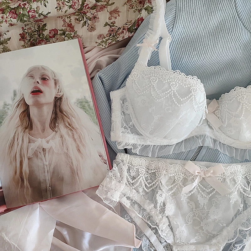 Japanese Lingerie Angel Ribbon For Stars And Roses Bra Set 7 Japanese Lingerie Angel Ribbon For Stars And Roses Bra Set