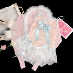 Peiliee Shop [Handmade Lingerie] Peach Melody Lace Top