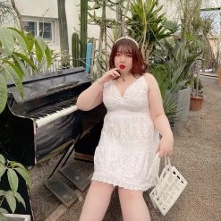 Lan Studio New Arrivals [Curve Beauty] Cotton Candy Cotton Dress