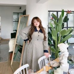 DAJUN [Curve Beauty] Live The London Way Autumn Dress