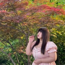 Peiliee Shop [Peiliee Design 5 Years Anniversary] Sakura Soft Satin Dress Set New Arrivals