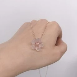 Jewelry New Arrivals Sakura Crystal Natural Gem Stone Necklace Bracelet Set