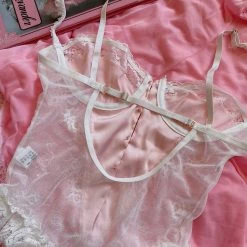 [Basic] Rosey Sweetheart Lace Bodysuit
