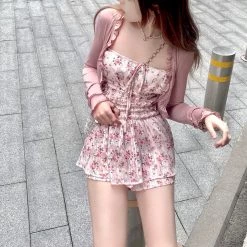 Arilf Y2K Floral Mini Dress Set