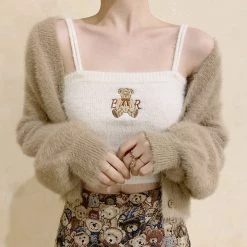 RIBERRY [Basic] Bear And You Faux Fur Top