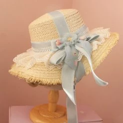 Peiliee Shop Accessories Mori Girls Floral Handmade Straw Hat