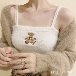 RIBERRY [Basic] Bear And You Faux Fur Top