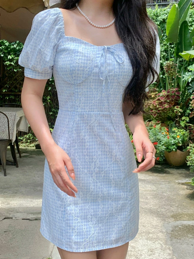 Boss JIA New Arrivals Dream Of The Love Sea Lace And Gingham Mini Dress 3 Boss JIA New Arrivals Dream Of The Love Sea Lace And Gingham Mini Dress