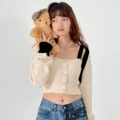 Mummy Cat New Arrivals Paris Autumn Walk Soft Cardigan Set